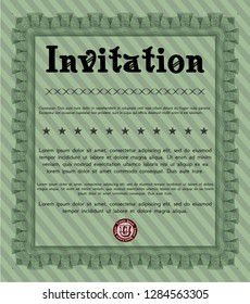 Green Invitation. Money Pattern. With great quality guilloche pattern. Customizable, Easy to edit and change colors. 