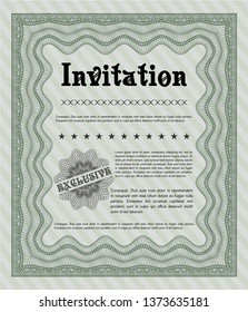 Green Invitation. Money style design. Customizable, Easy to edit and change colors. With linear background. 