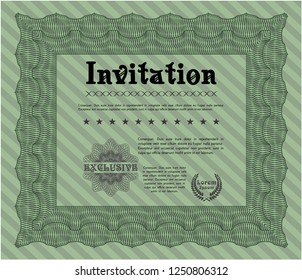Green Invitation. With quality background. Customizable, Easy to edit and change colors. Cordial design. 