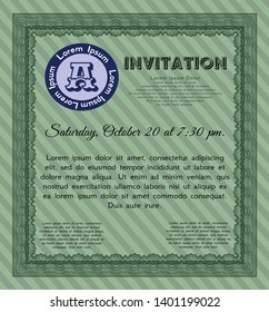 Green Invitation. With quality background. Customizable, Easy to edit and change colors. Lovely design. 