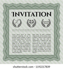 Green Invitation. With quality background. Elegant design. Detailed. 