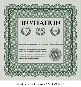 Green Invitation. Superior design. With background. Vector illustration. 
