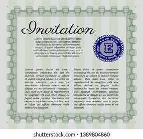 Green Invitation. Superior design. Complex background. Detailed. 