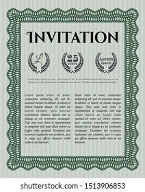 Green Invitation template. Excellent design. With quality background. Detailed. 