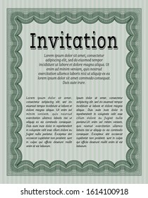 Green Invitation template. Money style design. With background. Customizable, Easy to edit and change colors. 
