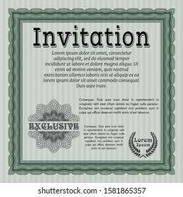 Green Invitation template. Nice design. Vector illustration. With quality background. 