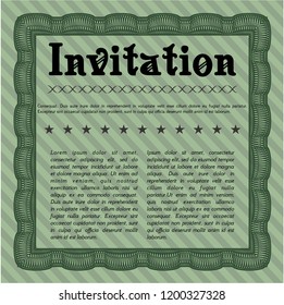 Green Invitation template. Perfect design. With quality background. Detailed. 