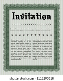 Green Invitation template. With quality background. Perfect design. Vector illustration. 