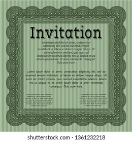 Green Invitation template. With quality background. Modern design. Vector illustration. 