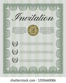 Green Invitation template. Sophisticated design. Customizable, Easy to edit and change colors. Easy to print. 