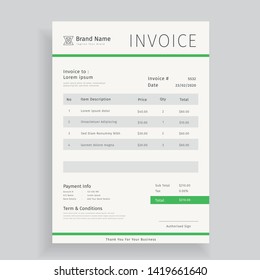 green invoice templates modern vector designs