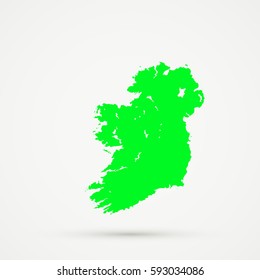 Green Ireland Map Illustration