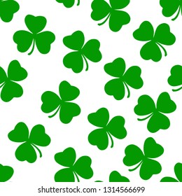 Green Ireland Shamrock Vector Seamless Pattern Art