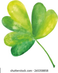 Green Irish clover (shamrock), vector drawing