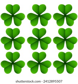 Green Irish Clover for St. Patricks Day. Vector illustration
