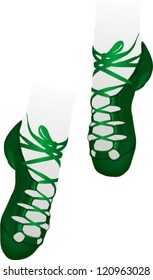 Green Irish dancing soft shoes