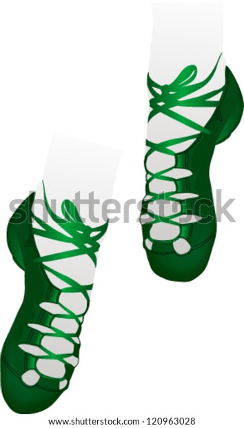 Green Irish Dancing Soft Shoes Stock Vector (Royalty Free) 120963028