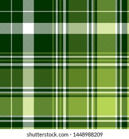 Green irish diagonal abstract plaid seamless pattern. Vector illustration.