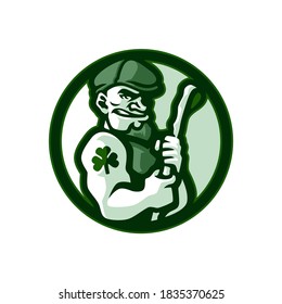 Green Irish Stick Sport Logo Design