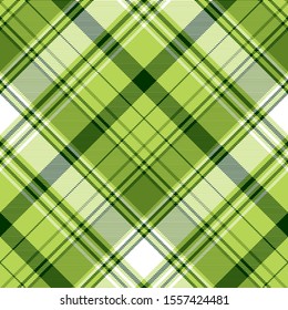 Green irish tartan fabric texture. Vector illustration.