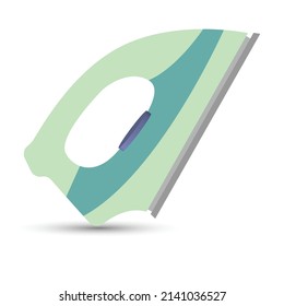 Green iron on white background, conceptual vector