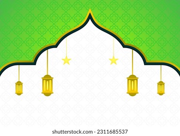 green islamic background suitable to use for banner islamic design.