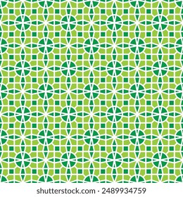 Green islamic geometric seamless pattern design for decorating, wallpaper, wrapping paper,fabric, backdrop and etc.