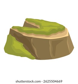 Green island with cliffs, perfect for representing adventure, travel or nature