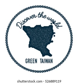 Green Island, Taiwan map in vintage discover the world rubber stamp. Hipster style nautical postage Green Island, Taiwan stamp, with round rope border. Green Island, Taiwan map vector illustration.