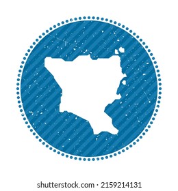 Green Island, Taiwan striped retro travel sticker. Badge with map, vector illustration. Can be used as insignia, logotype, label, sticker or badge of the Green Island, Taiwan.