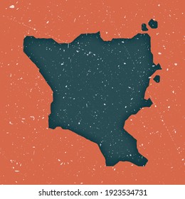 Green Island, Taiwan vintage map. Grunge map with distressed texture. Green Island, Taiwan poster. Vector illustration.