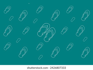 Green isolated flip-flops vector background