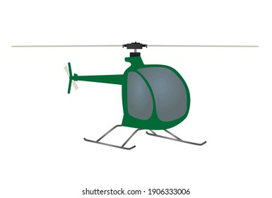 Green  isolated helicopter. vector illustration
