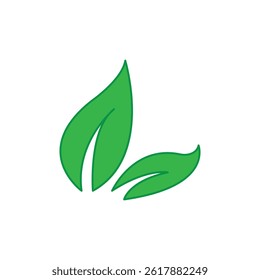 Green Isolated leaves icons on white background. eps10