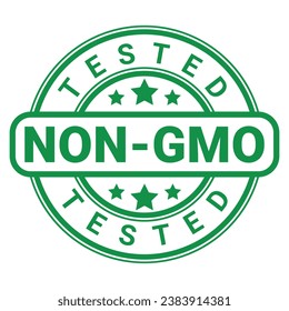 Green Isolated Non-GMO stamp sticker with Stars vector illustration