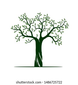 Green Isolated Tree on white background. Vector Illustration and concept. Plant in garden.