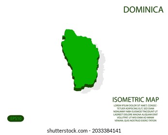 Grüne isometrische Karte der Dominica Elemente weißer Hintergrund für Konzept Karte leicht zu bearbeiten und anzupassen. eps10