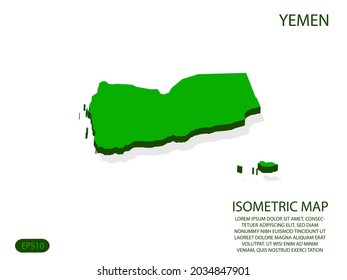 Mapa isométrico verde de los elementos yemeníes fondo blanco para el mapa conceptual fácil de editar y personalizar. Pasos 10