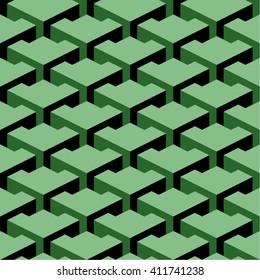 Green Isometric Seamless Geometric pattern