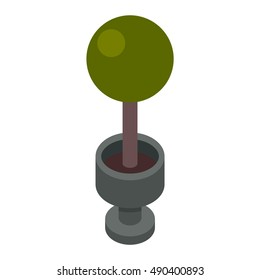 Green isometric tree and garden isometric nature street plant