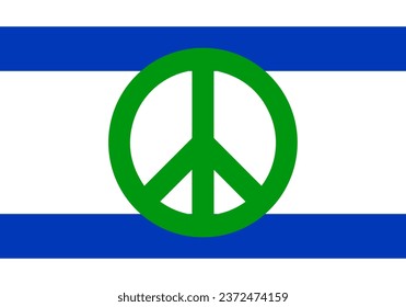 Green Israeli peace symbol - stay with Israel. Israel vector flag. Concept of Israeli and Hamas military crisis, conflict between Israel and Gaza Strip. Support, pray and help Israeli during the war