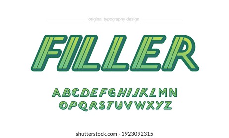 Green Italic Sports Motion Speed Effect Typography Artistic Font