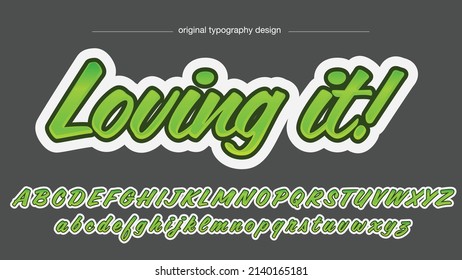 green italic and white cursive isolated letters