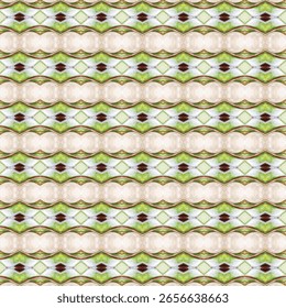 Patrón ondulado de repetición verde y marfil con texturas orgánicas y líneas suaves. Ideal para fondos eco-temáticos o artísticos. Naturaleza, Orgánico, Patrón, Onda, Diseño