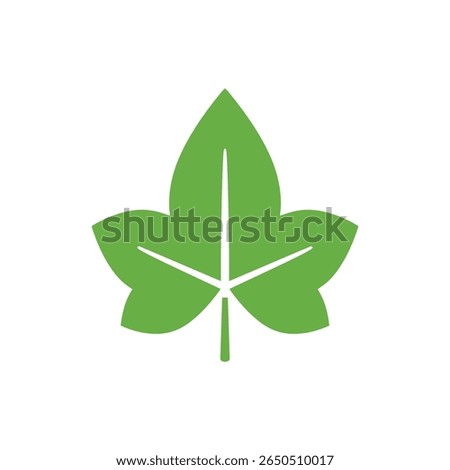 Green ivy leaf icon silhouette vector flat illustration design. Ivy icon.