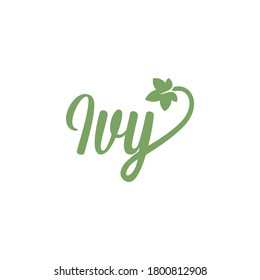 Green Ivy Leaf Vector Logo