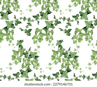 green ivy seamless pattern vector