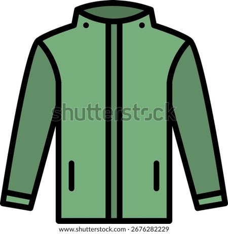Green Jacket Vector Icon Illustration