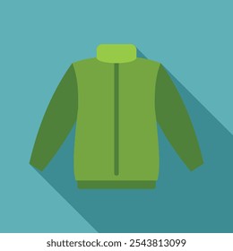 Chaqueta verde con cremallera y manga larga, perfecta para estar abrigado durante los fríos meses de invierno