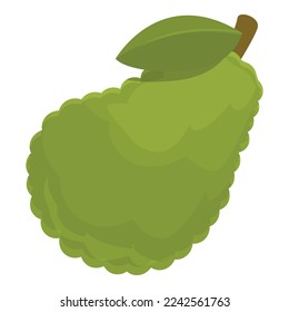 Green jackfruit icon cartoon vector. Organic fruit. Tropical nature